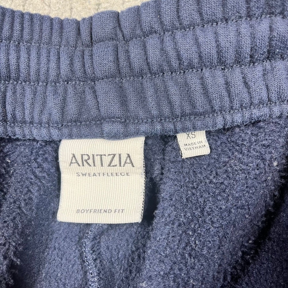Aritzia Sweatfleece Boyfriend Fit Wide Leg Sweatpants Navy Blue XS 6440 - Picture 8 of 14
